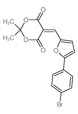 1,3-Dioxane-4,6-dione, 5-[[5-(4-bromophenyl)-2-furanyl]methylene]-2,2-dimethyl- (en) Structure