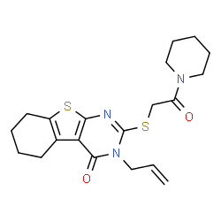 3-allyl-2-((2-oxo-2-(piperidin-1-yl)ethyl)thio)-5,6,7,8-tetrahydrobenzo[4,5]thieno[2,3-d]pyrimidin-4(3H)-one Structure