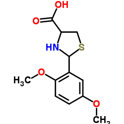 2-(2,5-DIMETHOXY-PHENYL)-THIAZOLIDINE-4-CARBOXYLIC ACID结构式