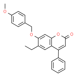 6-ethyl-7-[(4-methoxyphenyl)methoxy]-4-phenylchromen-2-one结构式