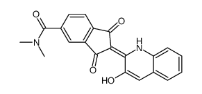 2-(3-hydroxy-2(1H)-quinolylidene)-N,N-dimethyl-1,3-dioxoindan-5-carboxamide structure