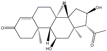 11α,16α-Dihydroxypregn-4-ene-3,20-dione结构式