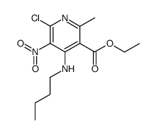 4-butylamino-6-chloro-2-methyl-5-nitropyridine-3-carboxylic acid,ethyl ester结构式