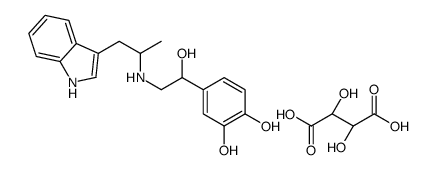 (2R,3R)-2,3-dihydroxybutanedioic acid,4-[1-hydroxy-2-[1-(1H-indol-3-yl)propan-2-ylamino]ethyl]benzene-1,2-diol结构式