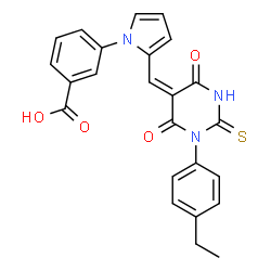 3-(2-{(E)-[1-(4-ethylphenyl)-4,6-dioxo-2-thioxotetrahydropyrimidin-5(2H)-ylidene]methyl}-1H-pyrrol-1-yl)benzoic acid Structure