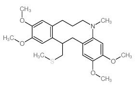 2,3,10,11-Tetramethoxy-5-methyl-13-((methylthio)methyl)-5,6,7,8,13,14-hexahydrodibenzo[b,f]azecine结构式