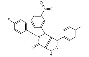 5-(4-fluorophenyl)-3-(4-methylphenyl)-4-(3-nitrophenyl)-1,4-dihydropyrrolo[3,4-c]pyrazol-6-one结构式