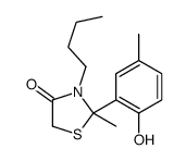 3-butyl-2-(2-hydroxy-5-methylphenyl)-2-methyl-1,3-thiazolidin-4-one Structure