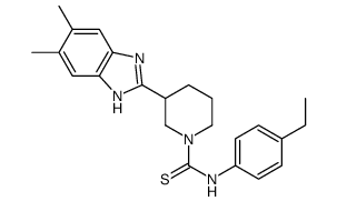 1-Piperidinecarbothioamide,3-(5,6-dimethyl-1H-benzimidazol-2-yl)-N-(4-ethylphenyl)-(9CI) Structure