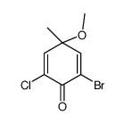 2-bromo-6-chloro-4-methoxy-4-methylcyclohexa-2,5-dien-1-one结构式