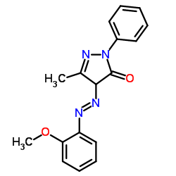4-((o-Methoxyphenyl)azo)-3-methyl-1-phenyl-2-pyrazolin-5-one Structure