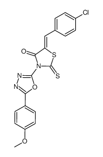 5-(4-chloro-benzylidene)-3-[5-(4-methoxy-phenyl)-[1,3,4]oxadiazol-2-yl]-2-thioxo-thiazolidin-4-one结构式