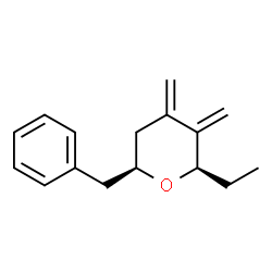 2H-Pyran,2-ethyltetrahydro-3,4-bis(methylene)-6-(phenylmethyl)-,(2R,6S)-rel-(9CI)结构式