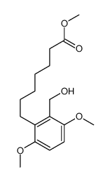 methyl 7-[2-(hydroxymethyl)-3,6-dimethoxyphenyl]heptanoate结构式