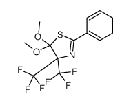 5,5-dimethoxy-2-phenyl-4,4-bis(trifluoromethyl)-1,3-thiazole结构式