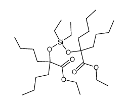 2-Butyl-2-[(1-butyl-1-ethoxycarbonyl-pentyloxy)-diethyl-silanyloxy]-hexanoic acid ethyl ester Structure