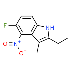 1H-Indole,2-ethyl-5-fluoro-3-methyl-4-nitro-(9CI) structure