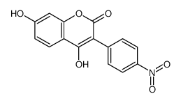 3-(p-nitrophenyl)-4,7-dihydroxycoumarin结构式