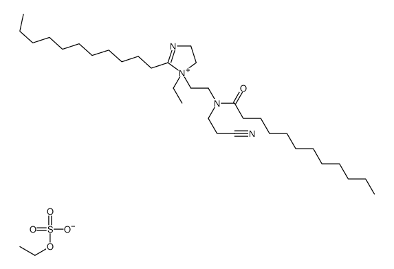 1-[2-[(2-cyanoethyl)(1-oxododecyl)amino]ethyl]-1-ethyl-4,5-dihydro-2-undecyl-1H-imidazolium ethyl sulphate结构式