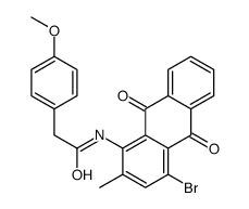 N-(4-bromo-2-methyl-9,10-dioxo-anthracen-1-yl)-2-(4-methoxyphenyl)acet amide结构式