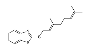 (E)-2-[(3,7-dimethyl-2,6-octadienyl)sulfanyl]-1,3-benzothiazole结构式