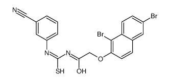 N-[(3-cyanophenyl)carbamothioyl]-2-(1,6-dibromonaphthalen-2-yl)oxyacetamide结构式