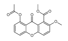 8-Acetoxy-2-methoxy-9-oxo-9H-xanthene-1-carboxylic acid methyl ester structure