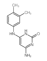 4-amino-6-[(3,4-dimethylphenyl)amino]-3H-pyrimidin-2-one structure