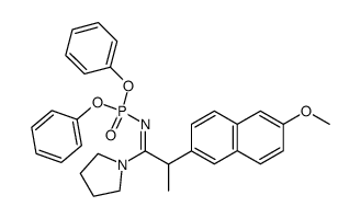 diphenyl N-[2-(6-methoxy-2-naphthyl)-1-pyrrolidinopropylidene]phosphoramidate Structure