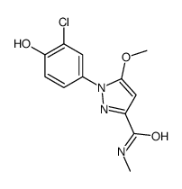 1-(3-chloro-4-hydroxyphenyl)-5-methoxy-3-(N-methylcarbamoyl)pyrazole structure