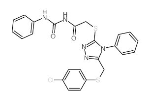 Acetamide, 2-((5-(((4-chlorophenyl)thio)methyl)-4-phenyl-4H-1,2,4-triazol-3-yl)thio)-N-((phenylamino)carbonyl)- Structure