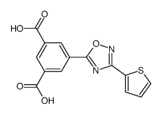 5-(3-thiophen-2-yl-1,2,4-oxadiazol-5-yl)benzene-1,3-dicarboxylic acid结构式