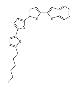 2-[5-[5-(5-hexylthiophen-2-yl)thiophen-2-yl]thiophen-2-yl]-1-benzothiophene Structure