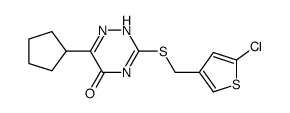 3-{[(5-chloro-thiophen-3-yl)methyl]thio}-6-cyclopentyl-1,2,4-triazin-5(2H)-one Structure