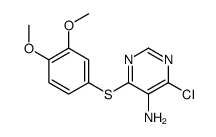 4-chloro-6-(3,4-dimethoxyphenyl)sulfanylpyrimidin-5-amine Structure