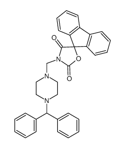 3'-<(4-benzhydrylpiperazino)methyl>fluorene-9-spiro-5'-oxazolidine-2',4'-dione Structure