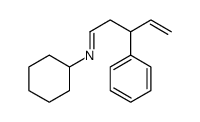 N-cyclohexyl-3-phenylpent-4-en-1-imine结构式