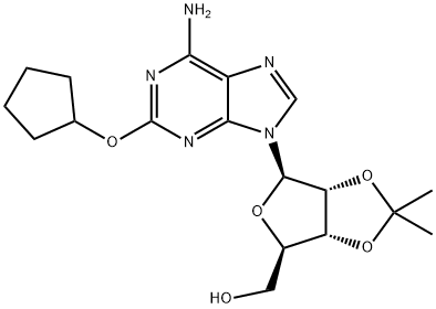 2-(Cyclopentyloxy)-2',3'-O-(1-methylethylidene)-adenosine structure