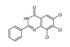 5,6,7-trichloro-3-phenyl-4H-1λ4,2,4-benzothiadiazine 1-oxide结构式