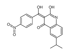 (3E)-3-[hydroxy-(4-nitrophenyl)methylidene]-6-propan-2-yl-1H-quinoline-2,4-dione结构式