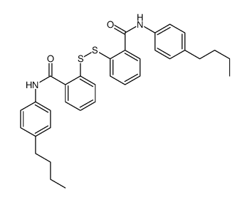 N-(4-butylphenyl)-2-[[2-[(4-butylphenyl)carbamoyl]phenyl]disulfanyl]benzamide Structure