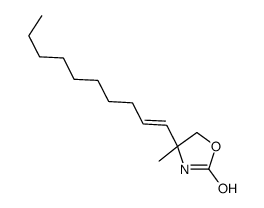 (4R)-4-dec-1-enyl-4-methyl-1,3-oxazolidin-2-one结构式