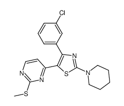 4-[4-(3-chlorophenyl)-2-piperidin-1-yl-thiazol-5-yl]-2-methylsulfanylpyrimidine Structure