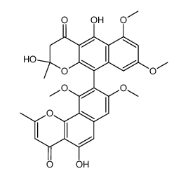 2,3-Dihydro-2,5-dihydroxy-10-(5-hydroxy-8,10-dimethoxy-2-methyl-4-oxo-4H-naphtho[1,2-b]pyran-9-yl)-6,8-dimethoxy-2-methyl-4H-naphtho[2,3-b]pyran-4-one Structure