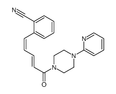 2-[(1E,3E)-5-oxo-5-(4-pyridin-2-ylpiperazin-1-yl)penta-1,3-dienyl]benzonitrile Structure