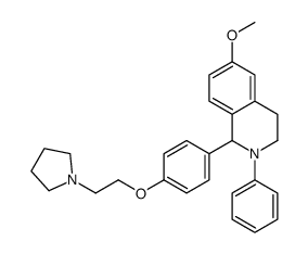 6-methoxy-2-phenyl-1-[4-(2-pyrrolidin-1-ylethoxy)phenyl]-3,4-dihydro-1H-isoquinoline结构式
