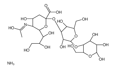 α-d-Glucopyranose, O-(N-acetyl-α-neuraminosyl)-(2→3)-O-β-d-galactopyranosyl-(1→4)-, monoammonium salt结构式