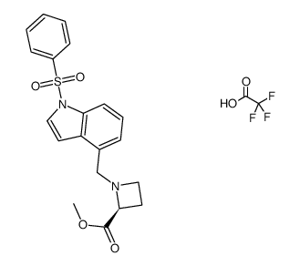 methyl (2S)-1-{[1-(phenylsulfonyl)-1H-indol-4-yl]methyl}azetidine-2-carboxylate trifluoroacetate Structure