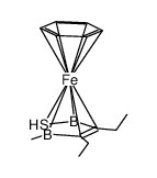 (η6-benzene)(η5-3,4-diethyl-2,5-dihydro-2,5-dimethyl-1,2,5-thiadiborolene)iron Structure