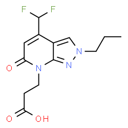 3-[4-(Difluoromethyl)-6-oxo-2-propyl-2,6-dihydro-7H-pyrazolo[3,4-b]pyridin-7-yl]propanoic acid structure